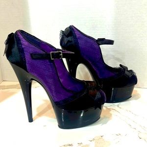 Sexy Purple Stilettos Platform Shoes Size 5 Costume Cosplay
